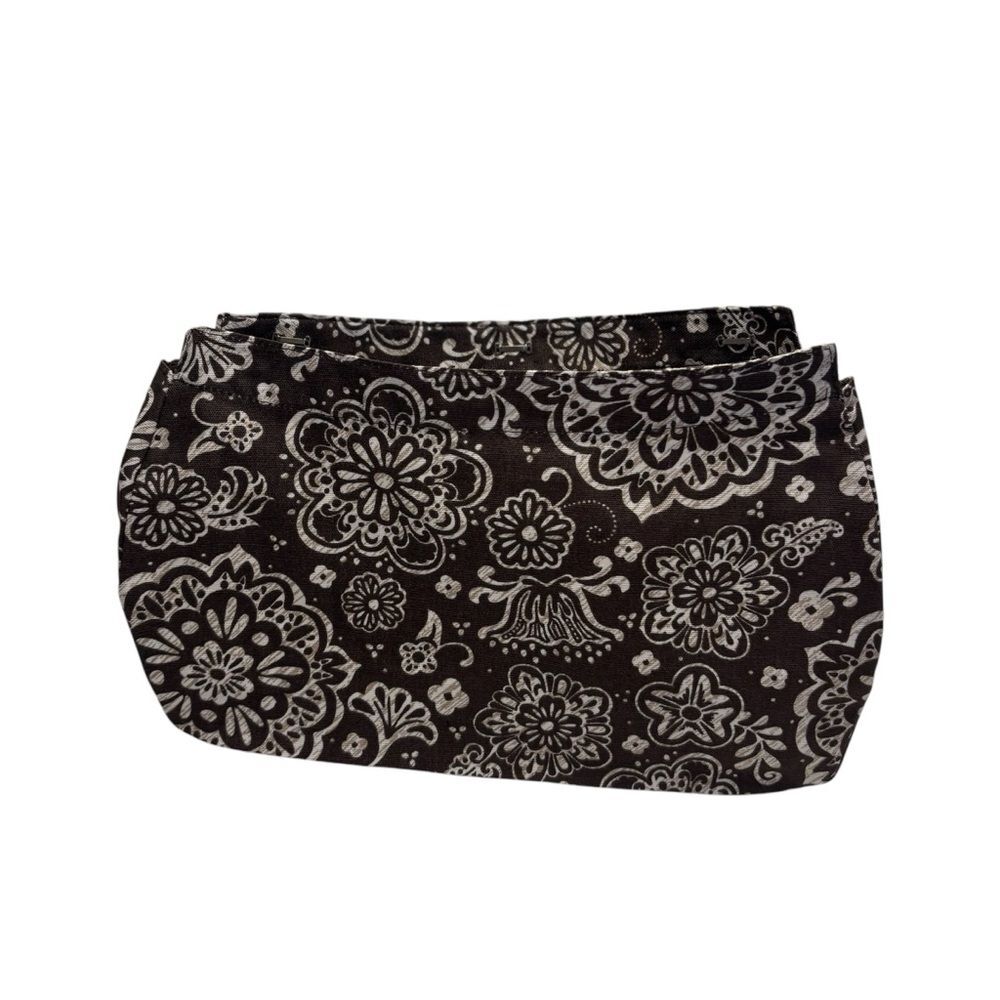 Thirty-One Suite Skirt Purse Cover Brown Woodblock Floral NWT